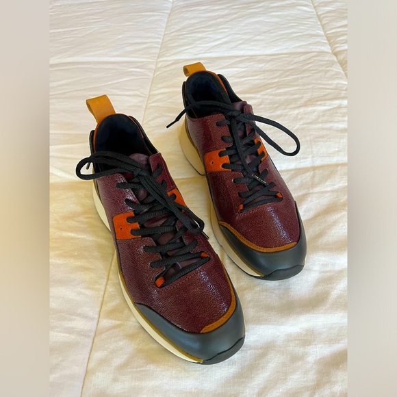 Rag and Bone Manston Burgundy Leather Jogger Running Athleisure shoe sz … - Picture 2 of 14
